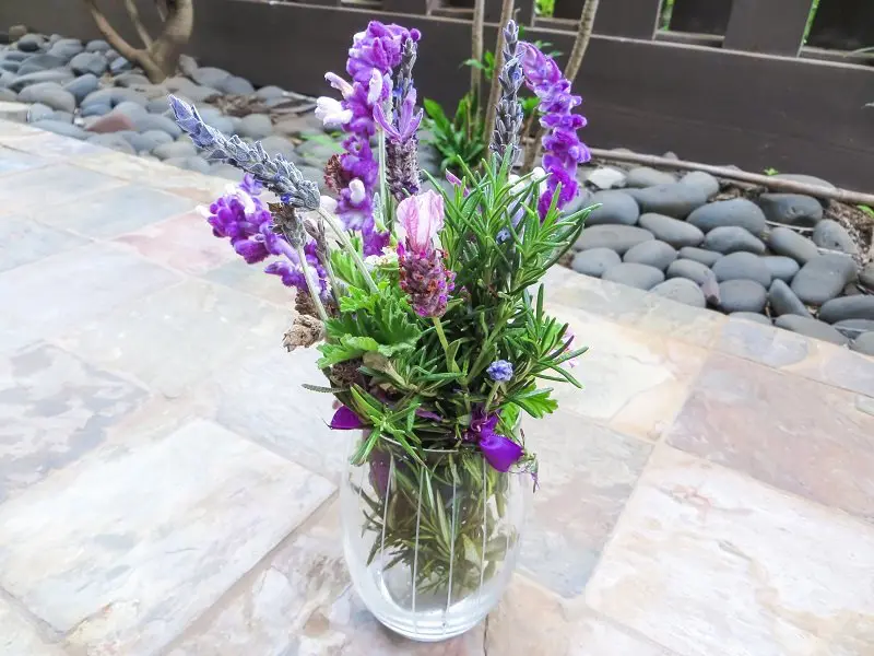 lavender bundle in a glass jar 