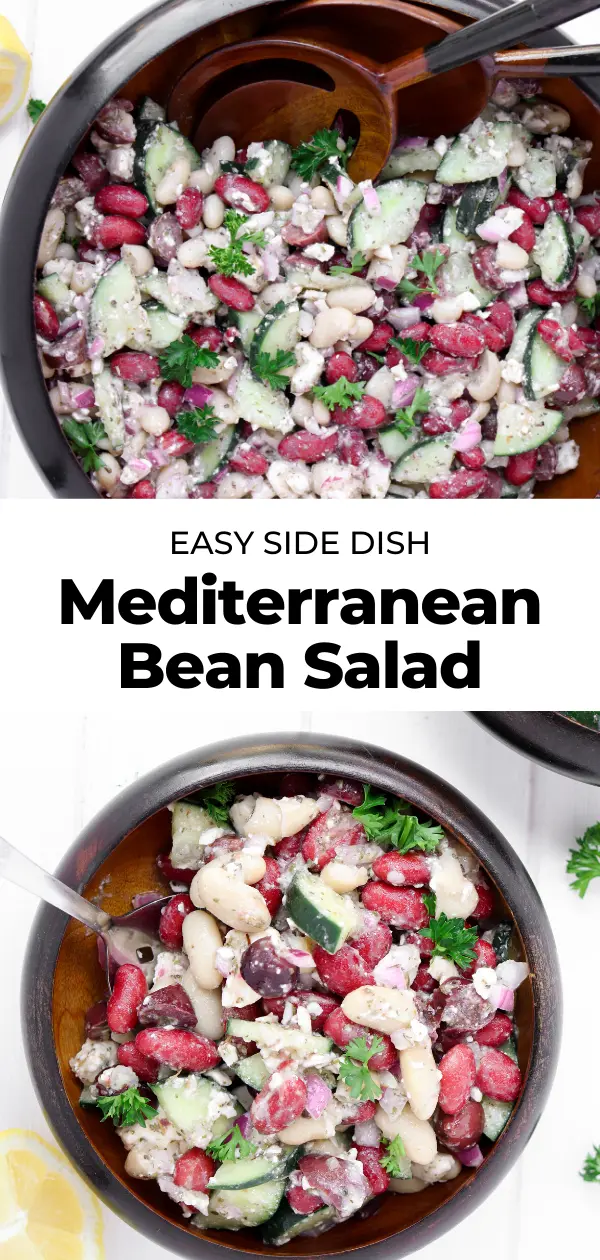 mediterranean bean salad with parsley pin