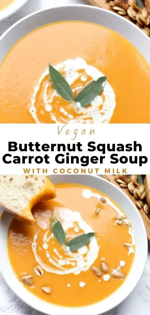 vegan butternut squash soup pin