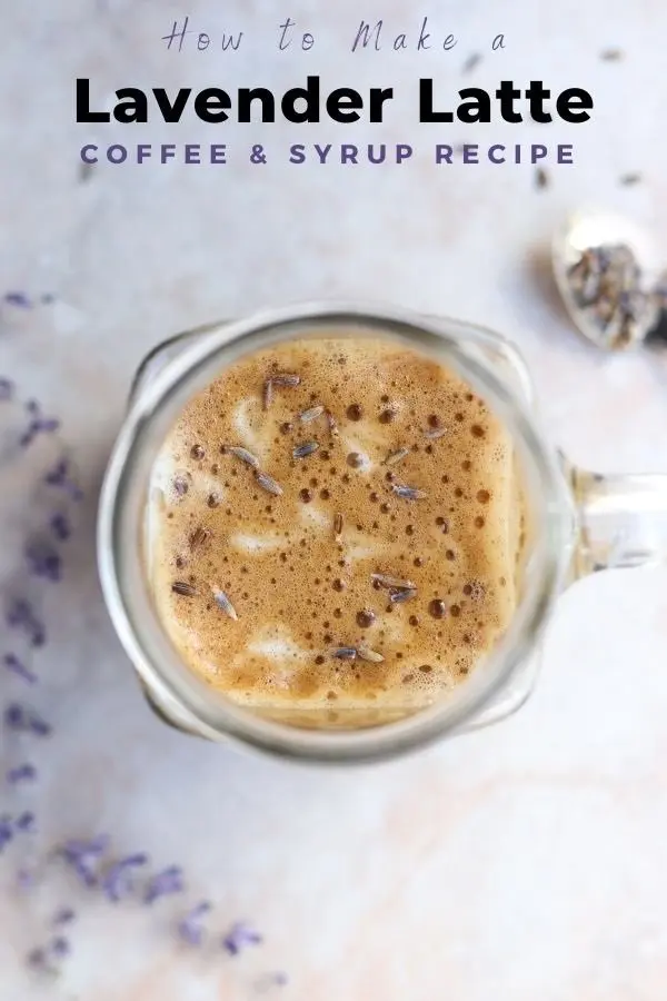 lavender latte and lavender syrup pin