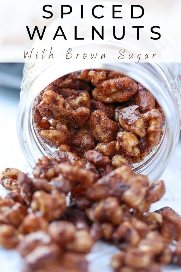 spiced walnuts with brown sugar pinterest pin