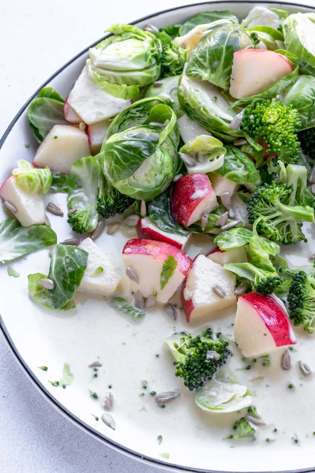 salad chilled to a slaw consistency with sunflower seeds