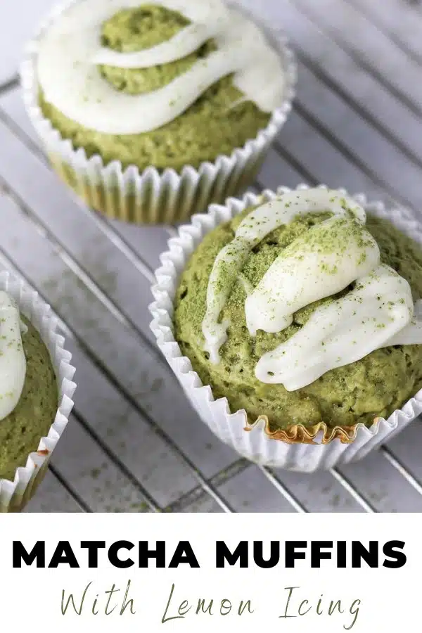 matcha muffins with icing