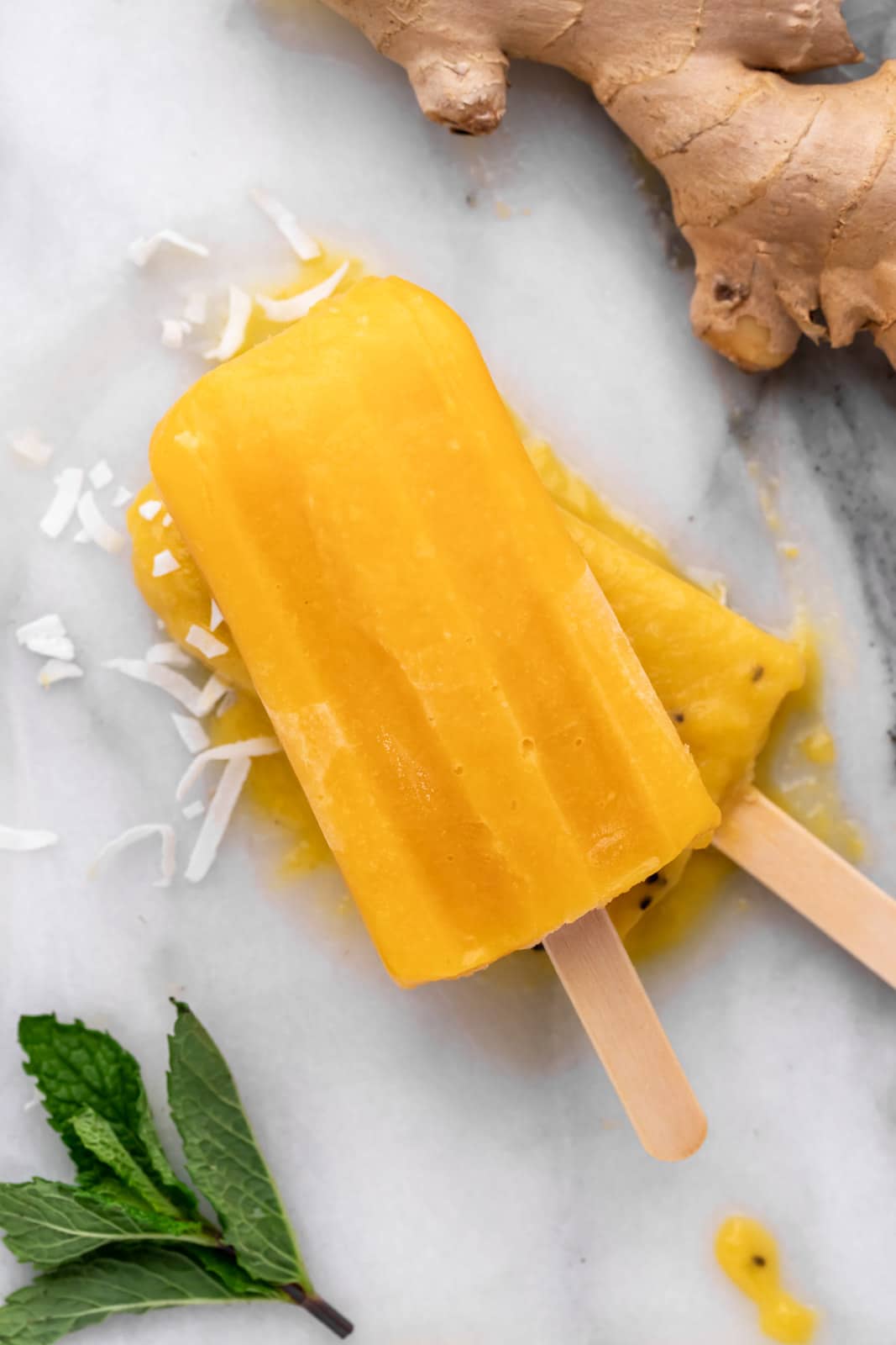 mint with mango popsicles