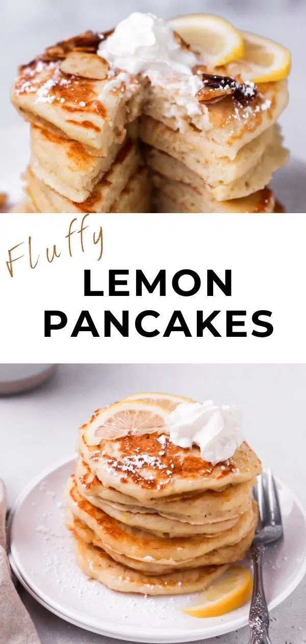 fluffy lemon pancakes pinterest pin
