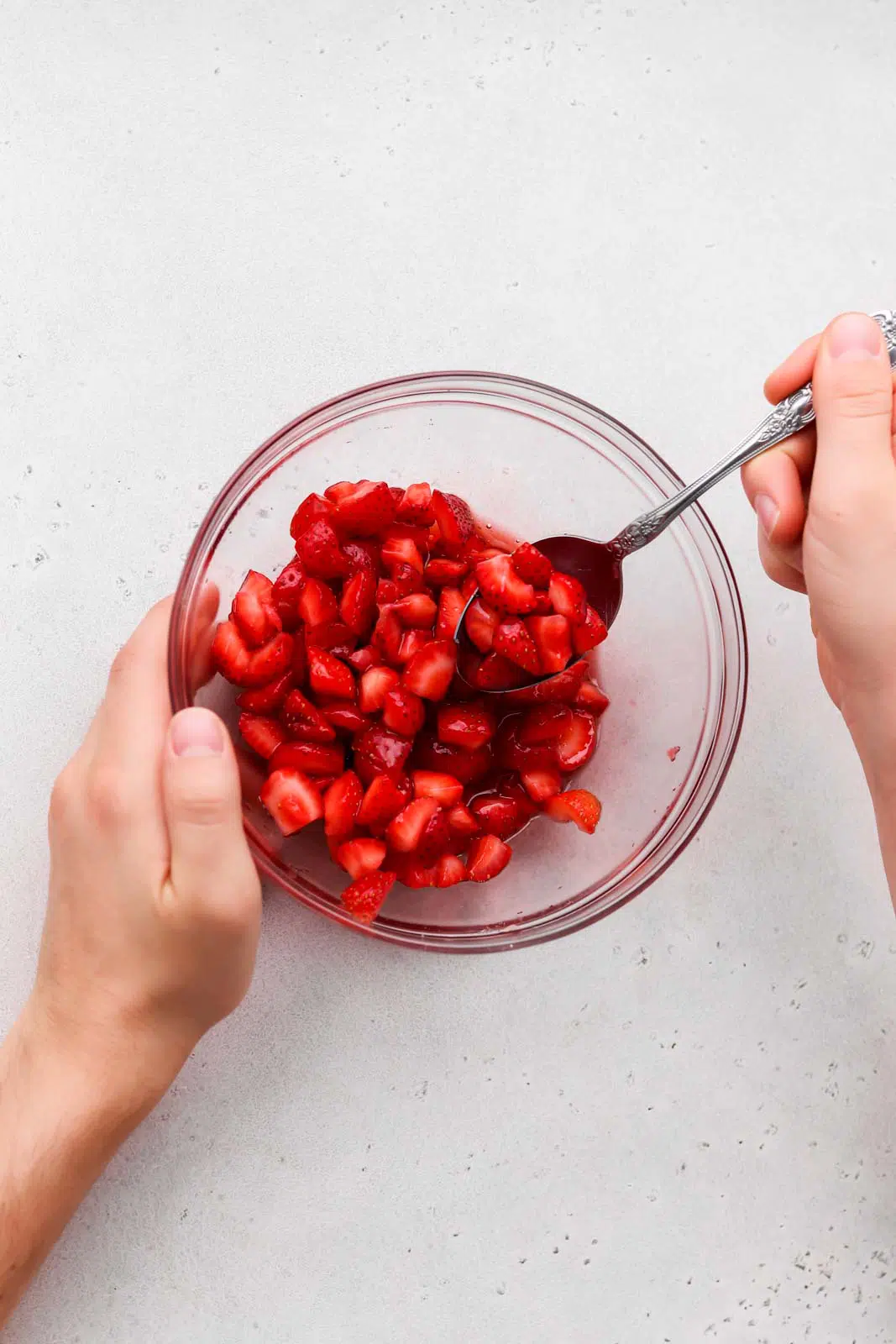 macerated strawberries in a bowl