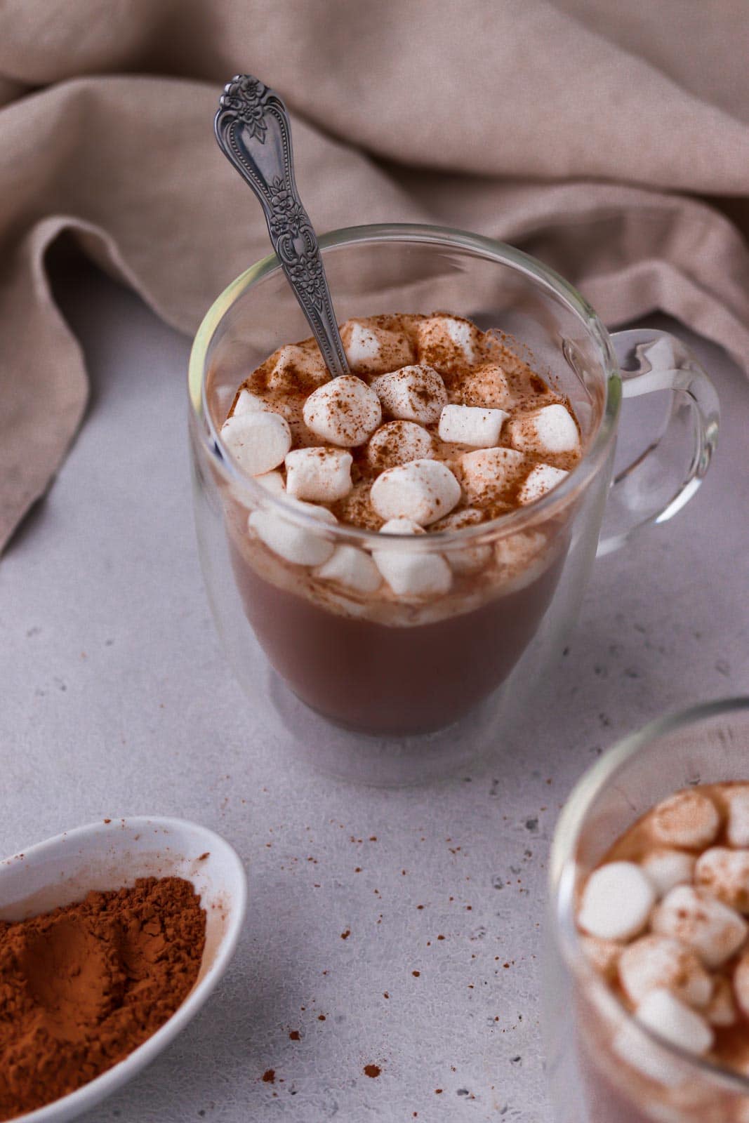 mug of healthy hot chocolate 