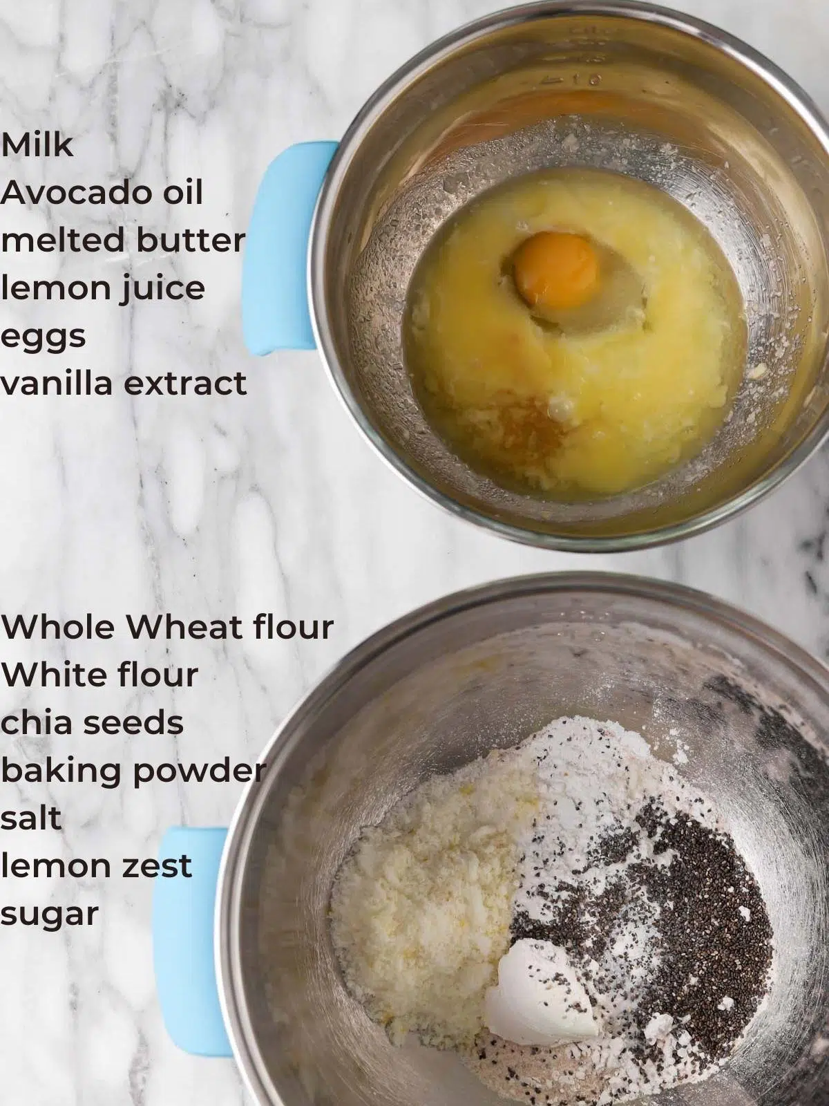 wet and dry lemon muffin ingredients