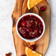 cranberry orange sauce on a platter