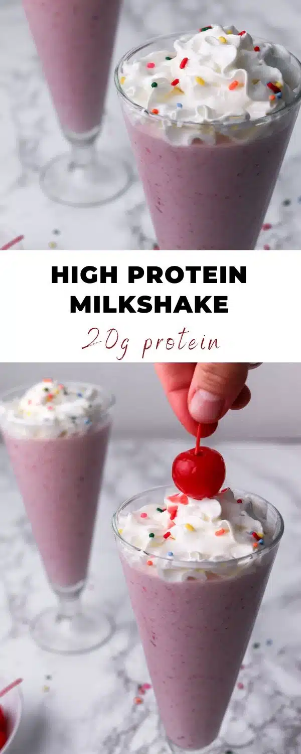 high protein milkshake pinterest pin