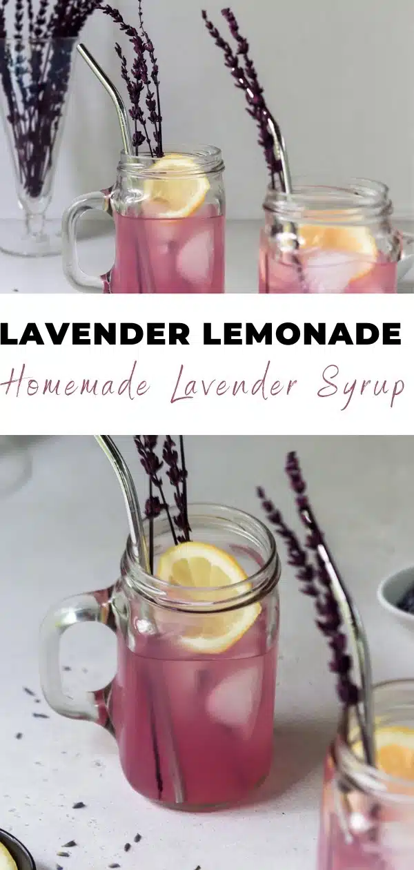 lemonade with lavender syrup pinterest pin