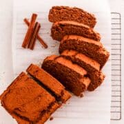 pumpkin bread on wax paper