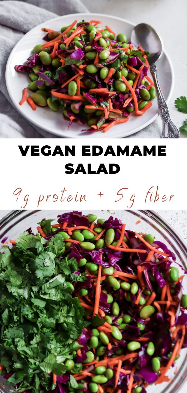 Vegan edamame salad Pinterest pin.